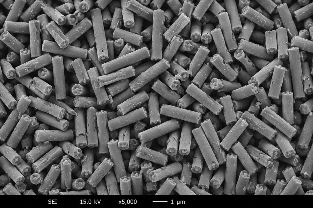 Cylindrical micro-filler illustrating filler aspect ratio